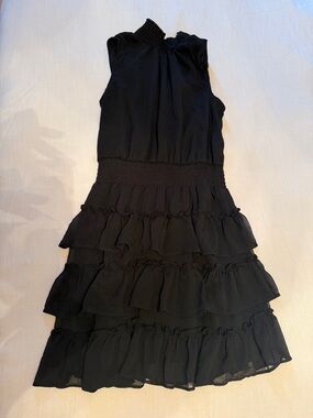 STATE Black Tiered Mini Dress